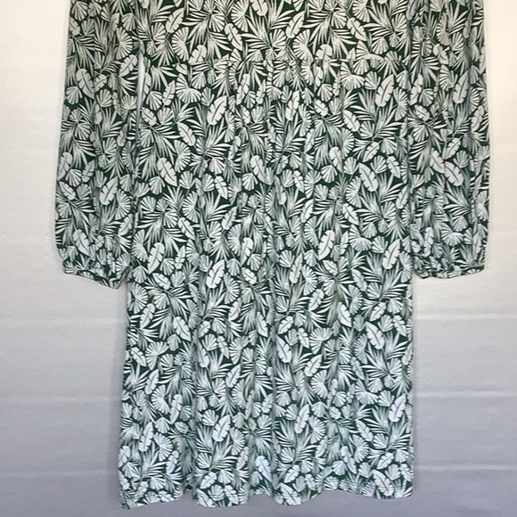 Boden Hattie Clover Long Sleeve Jersey Dress Sz 6 Palm Leaf Palm V Neck Green - Picture 8 of 14
